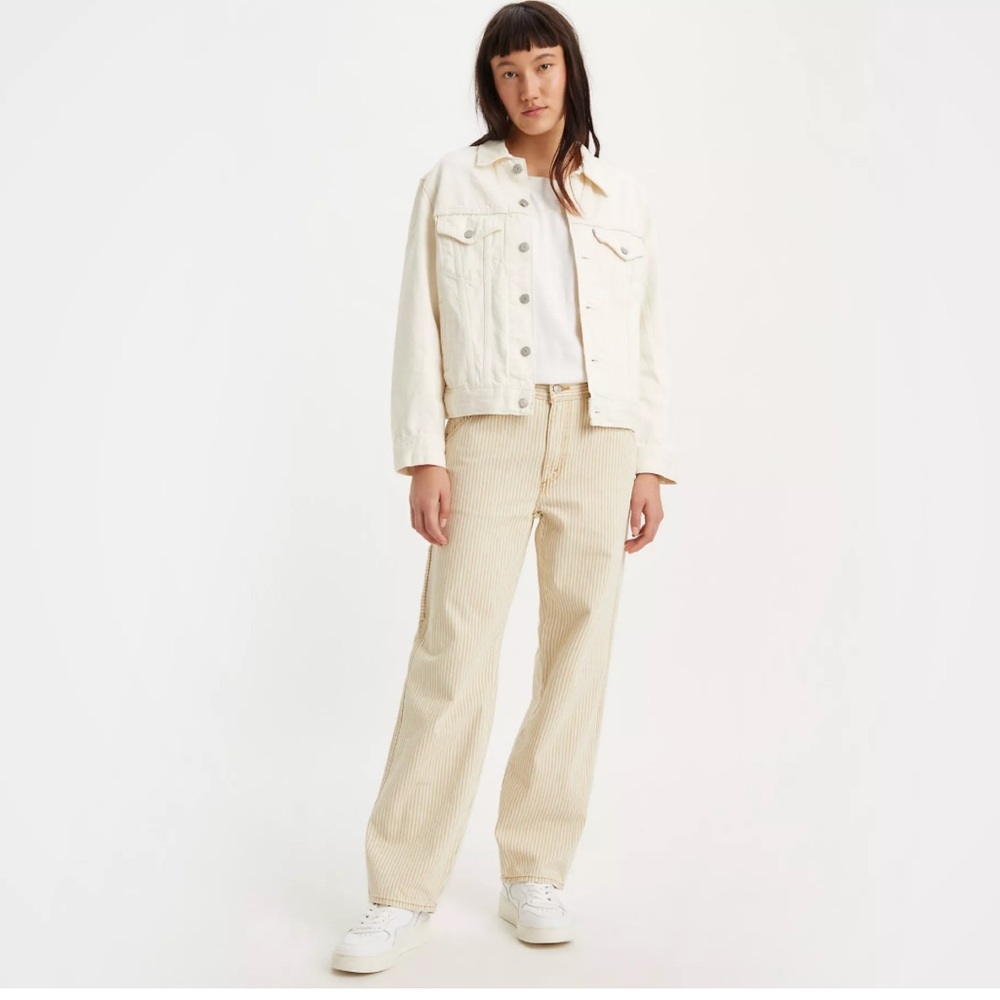 NWT Levi's Dad Utility Tan Pinstripe
